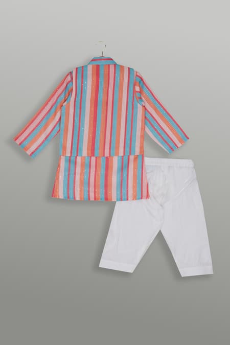 Tiny Pants Multicolour Georgette Kurta Jacket Set 