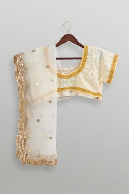 Tiny Pants Mustard Zari Embroidery Lehenga Set 