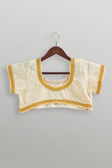 Buy_Tiny Pants_Mustard Georgette, Cotton Embroidery, Sequins Zari Lehenga Set _Online_at_Aza_Fashions