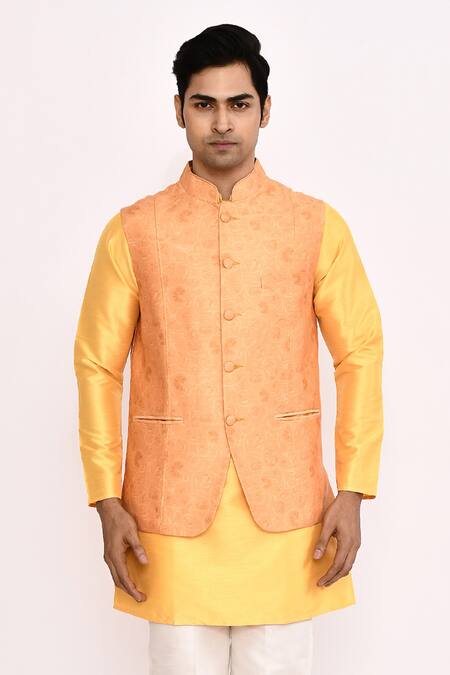 Arihant Rai Sinha_Orange Nehru Jacket _Online_at_Aza_Fashions
