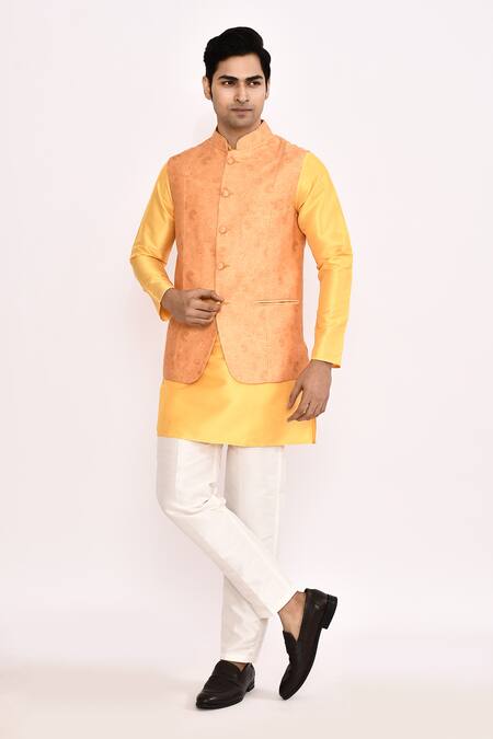 Buy_Arihant Rai Sinha_Orange Nehru Jacket _Online_at_Aza_Fashions