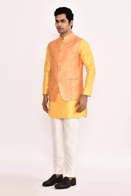 Arihant Rai Sinha_Orange Nehru Jacket _at_Aza_Fashions