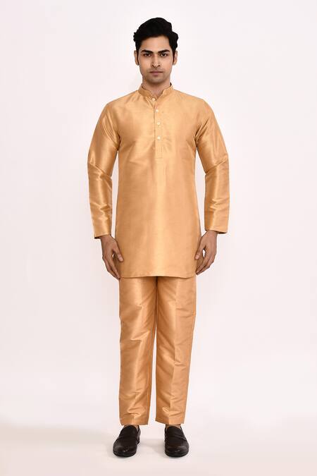 Buy_Arihant Rai Sinha_Pink Silk Blend Nehru Jacket Set_Online_at_Aza_Fashions