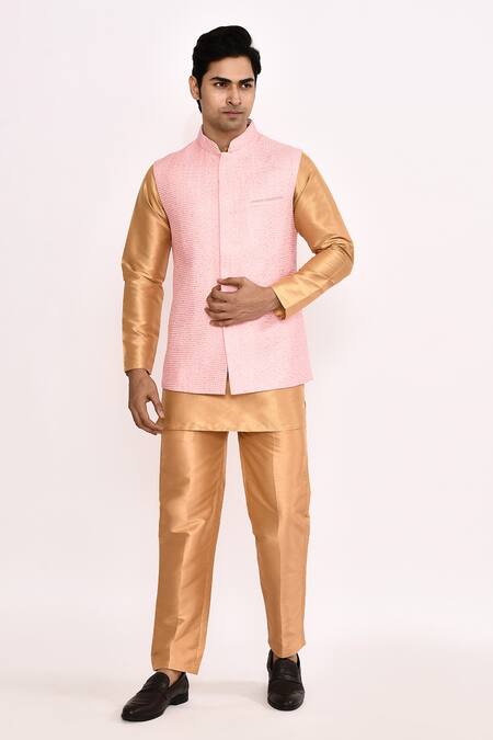 Buy_Arihant Rai Sinha_Pink Silk Blend Nehru Jacket Set