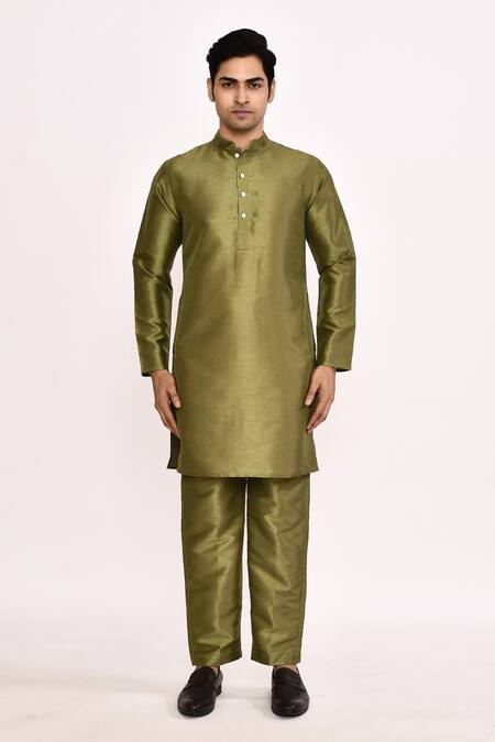 Buy_Arihant Rai Sinha_Off White , Satin Blend Nehru Jacket Set 