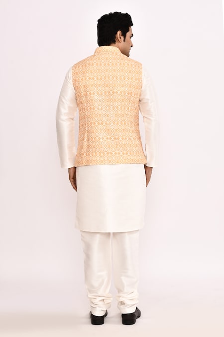 Arihant Rai Sinha Geometric Pattern Nehru Jacket Set 