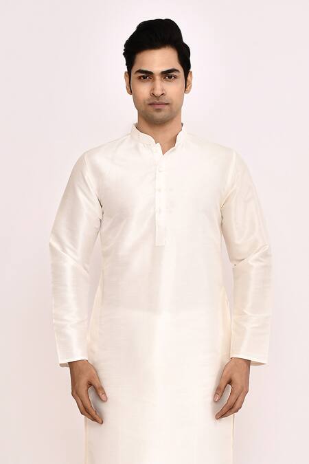 Buy_Arihant Rai Sinha_White Silk Kurta Set 