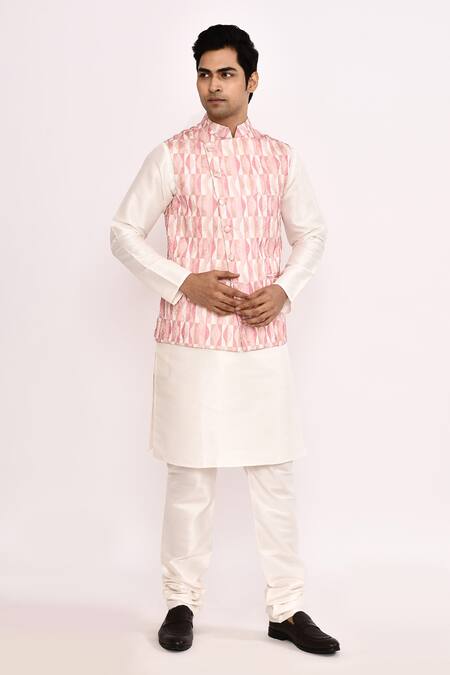 Arihant Rai Sinha_Pink Baby Nehru Jacket _at_Aza_Fashions