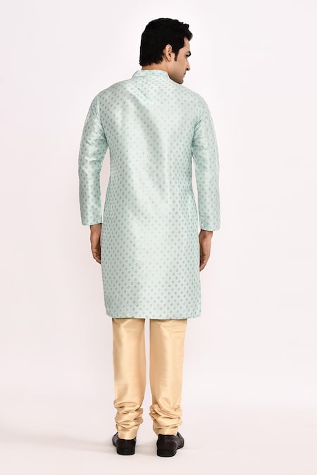 Arihant Rai Sinha Sky Blue Printed Kurta Set 