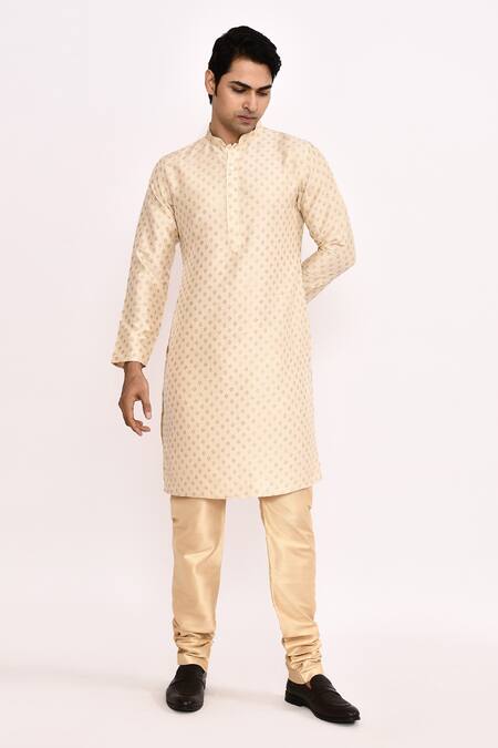 Buy_Arihant Rai Sinha_Cream Cotton, Silk Printed Kurta Set 