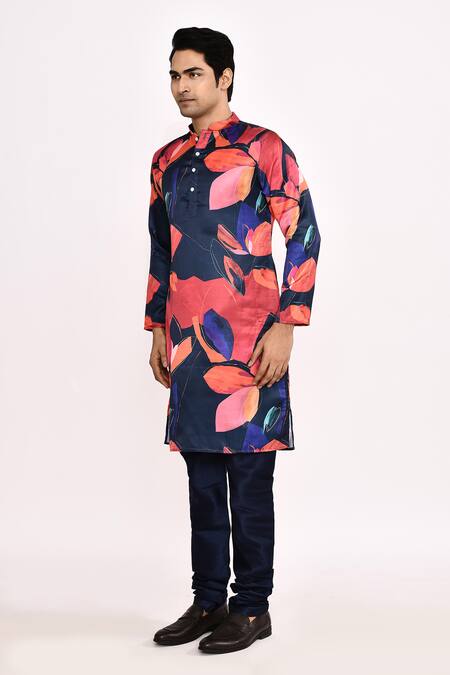 Buy_Arihant Rai Sinha_Multi Color Cotton, Silk Floral Printed Kurta Set 