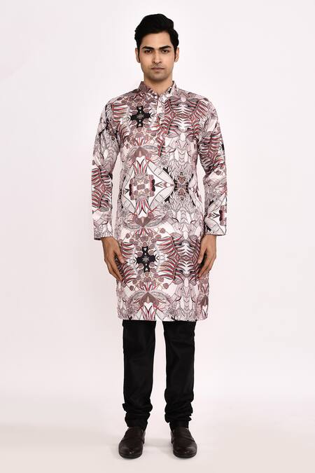 Buy_Arihant Rai Sinha_Multi Color Cotton, Silk Printed Kurta Set 