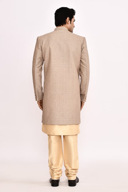 Arihant Rai Sinha Light Brown Embroidered Sherwani 