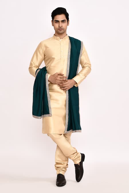 Arihant Rai Sinha Beige Cotton Silk Classic Kurta 