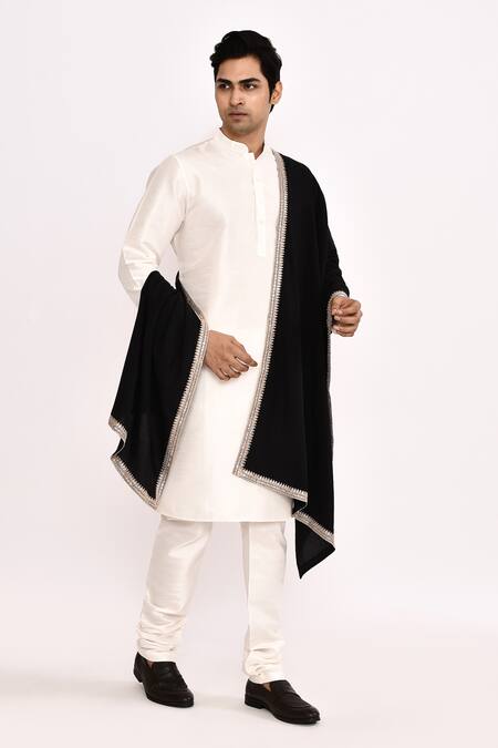 Shop_Arihant Rai Sinha_White Cotton Silk Kurta _Online_at_Aza_Fashions