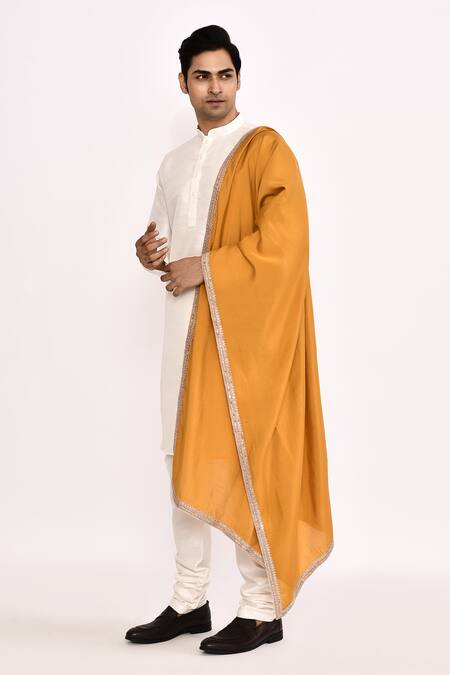 Shop_Arihant Rai Sinha_White Cotton, Silk Embroidery Classic Kurta _Online_at_Aza_Fashions