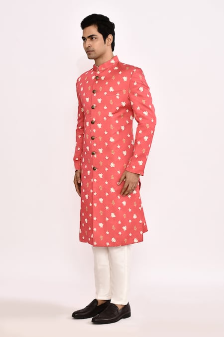 Buy_Arihant Rai Sinha_Pink Silk Embroidery Blend Sherwani _Online_at_Aza_Fashions