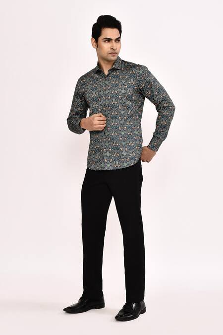 Aryavir Malhotra_Multi Color Cotton Printed Casual Shirt _at_Aza_Fashions