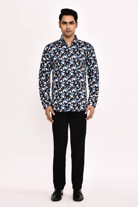 Aryavir Malhotra_Multi Color Cotton Printed Casual Shirt _Online_at_Aza_Fashions