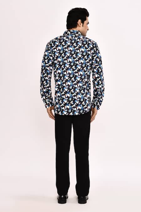 Shop_Aryavir Malhotra_Multi Color Cotton Printed Casual Shirt _at_Aza_Fashions