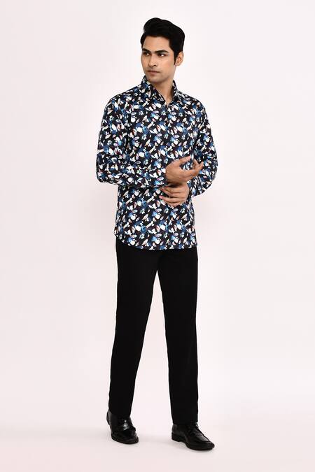 Aryavir Malhotra_Multi Color Cotton Printed Casual Shirt _at_Aza_Fashions