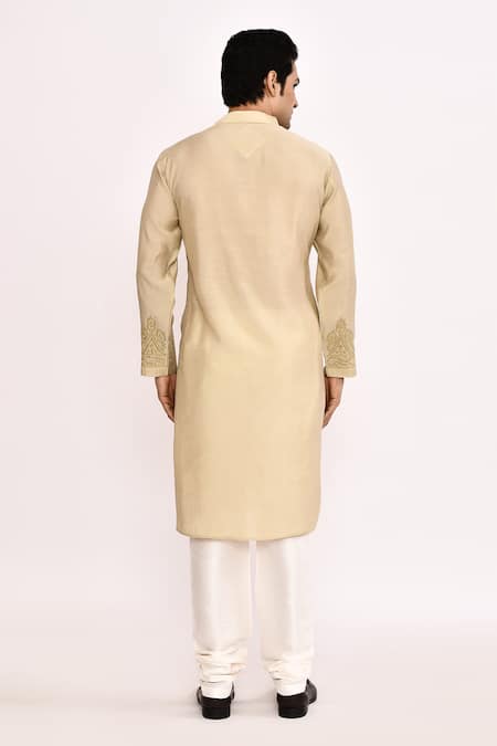 Arihant Rai Sinha Beige Classic Embroidered Long Kurta 