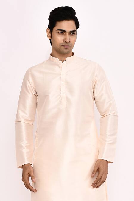 Arihant Rai Sinha Off White Silk Blend Long Kurta Online at Aza Fashions Arihant Rai Sinha_Off White Silk Blend Long Kurta _Online_at_Aza_Fashions