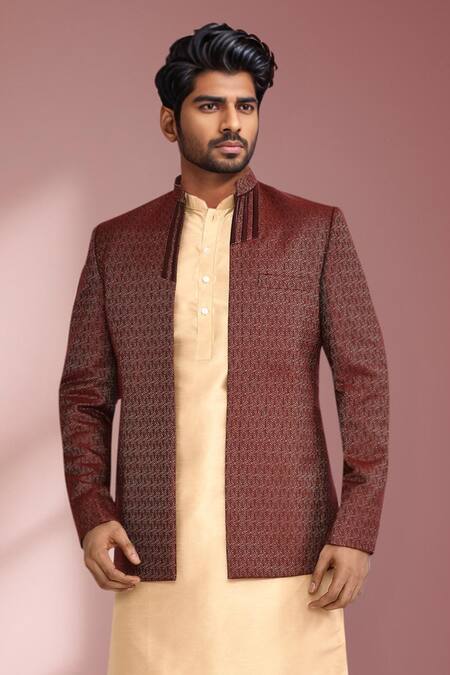 Arihant Rai Sinha_Cream Silk Mandarin Collar Kurta _Online_at_Aza_Fashions