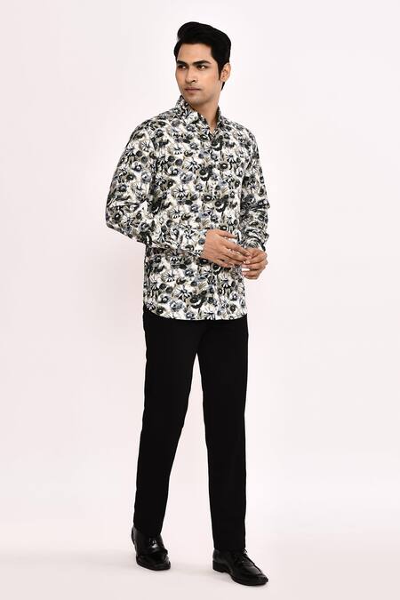 Aryavir Malhotra_Multi Color Cotton Printed Casual Shirt _at_Aza_Fashions