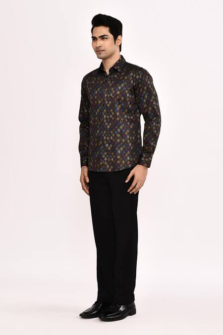 Buy_Arihant Rai Sinha_Multi Color Cotton Printed Casual Shirt _Online_at_Aza_Fashions