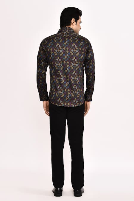 Shop_Arihant Rai Sinha_Multi Color Cotton Printed Casual Shirt _at_Aza_Fashions