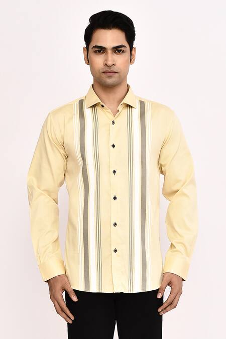 Buy_Arihant Rai Sinha_Yellow Cotton Casual Shirt 