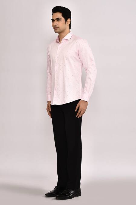 Arihant Rai Sinha_Pink Cotton Baby Casual Shirt _Online_at_Aza_Fashions