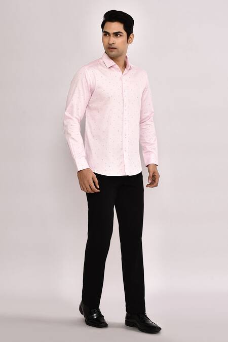 Shop_Arihant Rai Sinha_Pink Cotton Baby Casual Shirt _Online_at_Aza_Fashions