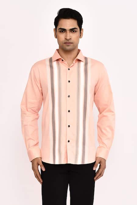 Buy_Arihant Rai Sinha_Peach Cotton Casual Shirt 