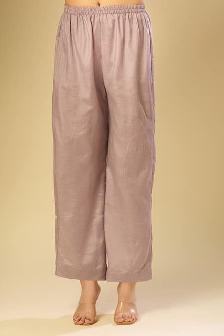 Buy_Samyukta Singhania_Gray Georgette Embroidery Round Neck Grey Kurta Set With Dupatta _Online_at_Aza_Fashions