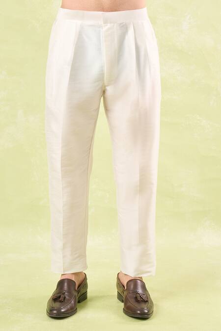 Shop_Rng Safawala_Yellow Georgette, Silk Embroidery Kurta Set_Online_at_Aza_Fashions