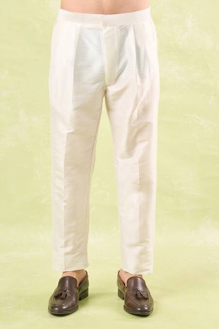 Shop_Rng Safawala_Beige Silk Embroidery Kurta-bundi Set _Online_at_Aza_Fashions