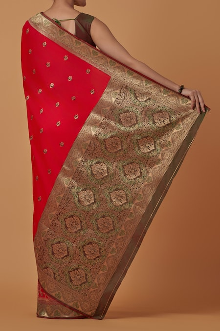 Samyukta Singhania Zari Woven Banarasi Silk Saree with Blouse 