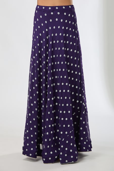 Shop_Aksh_Purple Georgette Embroidery Round Neck Hand Kurta Set _Online_at_Aza_Fashions