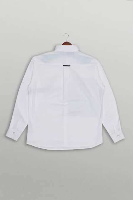 The Blue Morphology Ying-Yang Patch Linen Shirt 