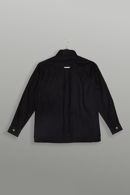 The Blue Morphology Black & White Patch Shirt 
