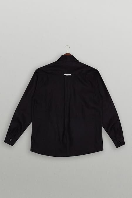 The Blue Morphology Classic Embroidered Black Shirt 