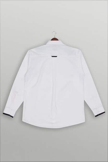 The Blue Morphology White Fun Buckle Shirt 