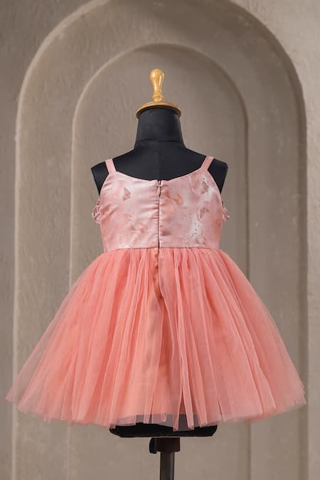 Casa Ninos Frill Neck Rust Floral Dress 