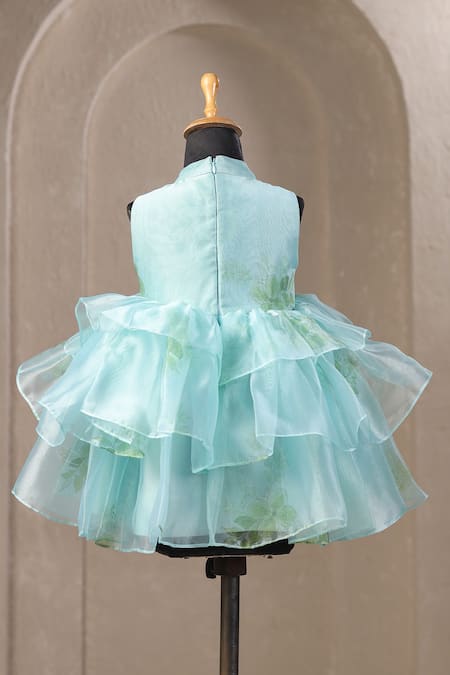 Casa Ninos Printed Halter Neck Layered Dress 