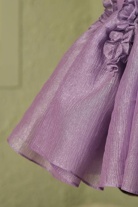 Casa Ninos_Purple Frilly Sleeveless Dress _Online_at_Aza_Fashions