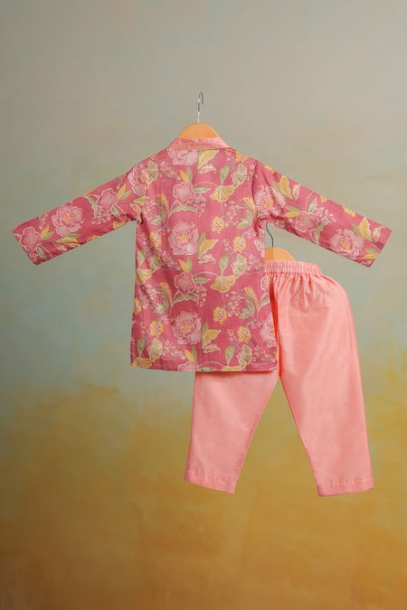 Casa Ninos Floral Rust Kurta Set 