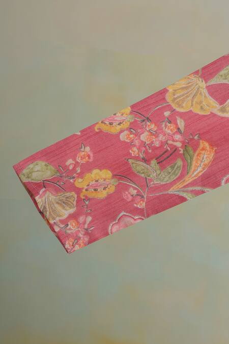 Buy_Casa Ninos_Rust Cotton Floral Kurta Set _Online_at_Aza_Fashions