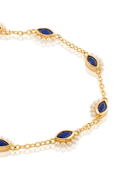 Isharya Gold Plated Summer Eyes Choker Necklace Online at Aza Fashions Isharya_Gold Plated Summer Eyes Choker Necklace _Online_at_Aza_Fashions